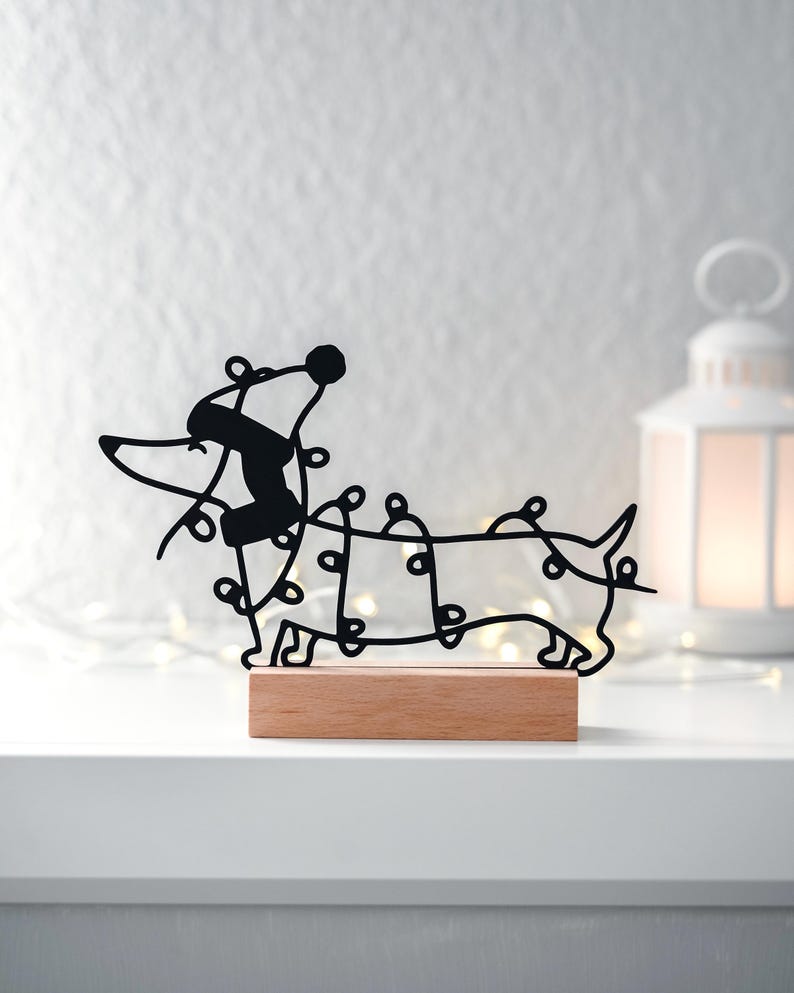 Dackel Aufsteller mit Lichterkette als Aufsteller aus dem 3D-Druck - Produktfoto 4
