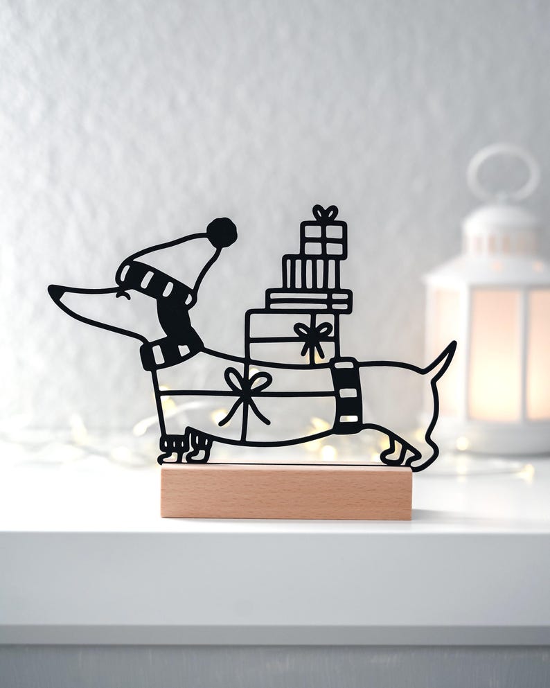 Dackel Aufsteller mit Geschenken
