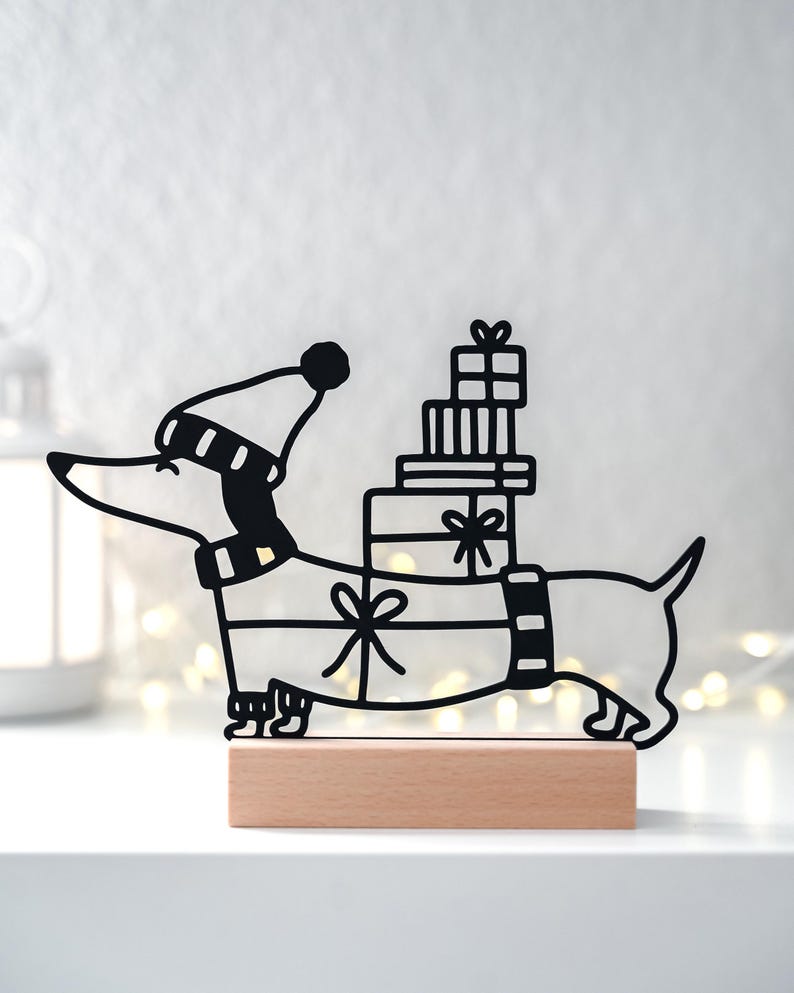 Dackel Aufsteller mit Geschenken als Aufsteller aus dem 3D-Druck - Produktfoto 4