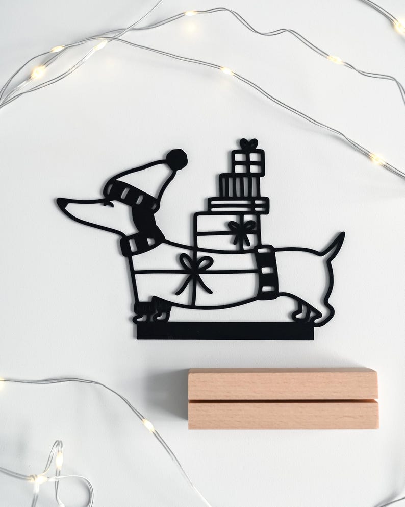 Dackel Aufsteller mit Geschenken als Aufsteller aus dem 3D-Druck - Produktfoto 6