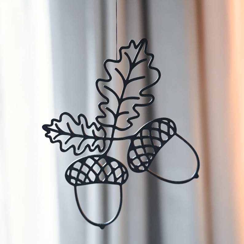 Eicheln Anhänger filigran als Dekoartikel aus dem 3D-Druck - Produktfoto 3