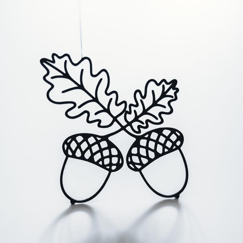 Eicheln Anhänger filigran als Dekoartikel aus dem 3D-Druck - Produktfoto 5