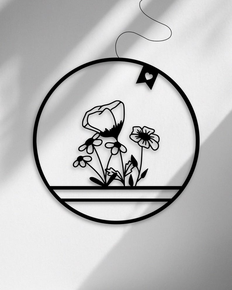 Fensterkranz Frühlingsblumen als Fensterkranz aus dem 3D-Druck - Produktfoto 3