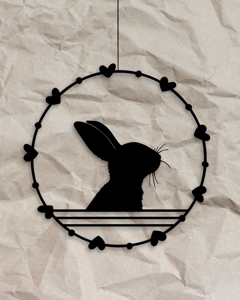 Fensterkranz Osterhase mit Herzen als Fensterkranz aus dem 3D-Druck - Produktfoto 5