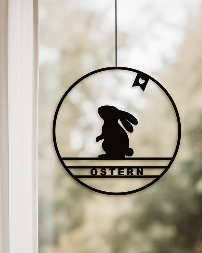Fensterkranz Osterhase mit Eiern als Osteranhänger aus dem 3D-Druck - Produktfoto 2