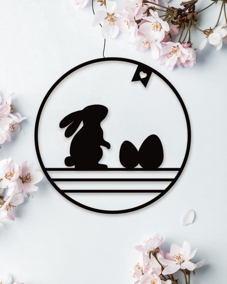 Fensterkranz Osterhase mit Eiern als Osteranhänger aus dem 3D-Druck - Produktfoto 3