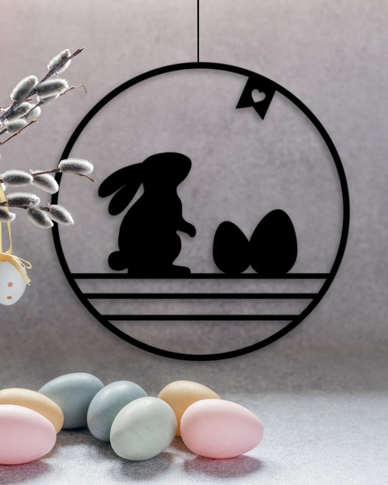 Fensterkranz Osterhase mit Eiern als Osteranhänger aus dem 3D-Druck - Produktfoto 5