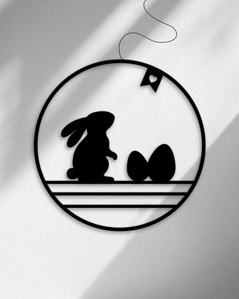 Fensterkranz Osterhase mit Eiern als Osteranhänger aus dem 3D-Druck - Produktfoto 7