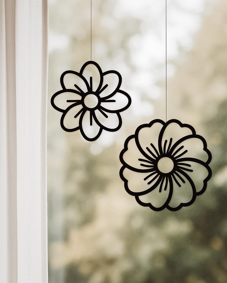 Fensteranhänger Blumen filigran als Fensteranhänger aus dem 3D-Druck