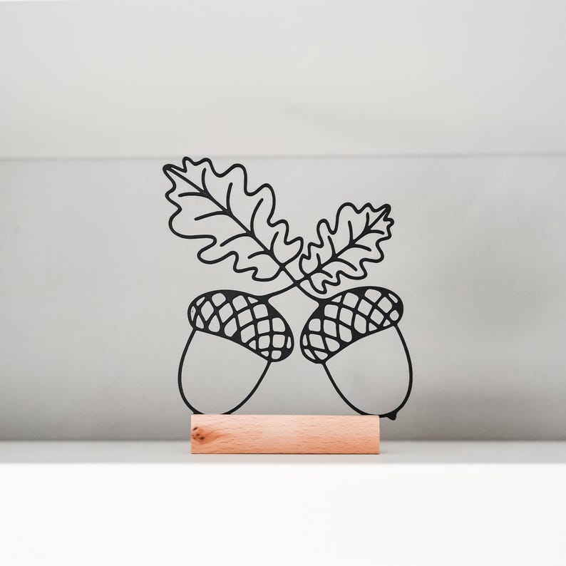 Eicheln Aufsteller — Line Art als Aufsteller aus dem 3D-Druck - Produktfoto 3