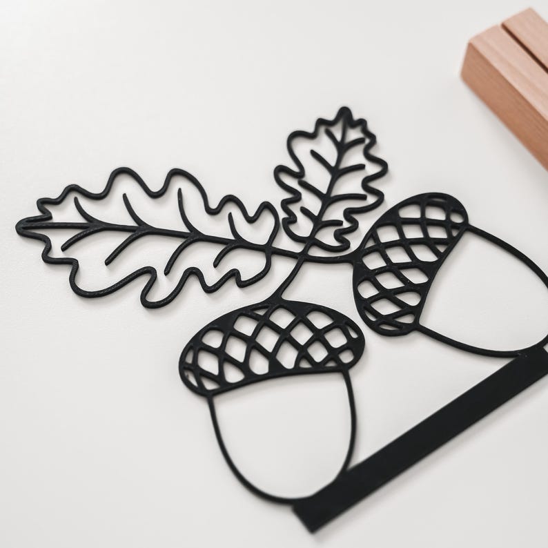 Eicheln Aufsteller — Line Art als Aufsteller aus dem 3D-Druck - Produktfoto 5