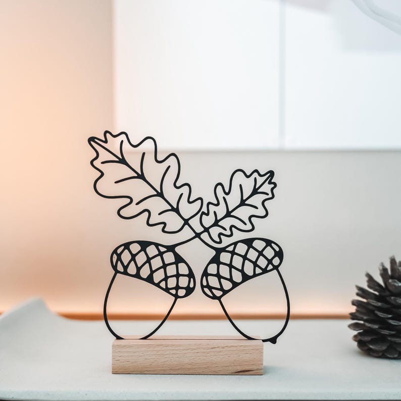 Eicheln Aufsteller — Line Art als Aufsteller aus dem 3D-Druck - Produktfoto 6