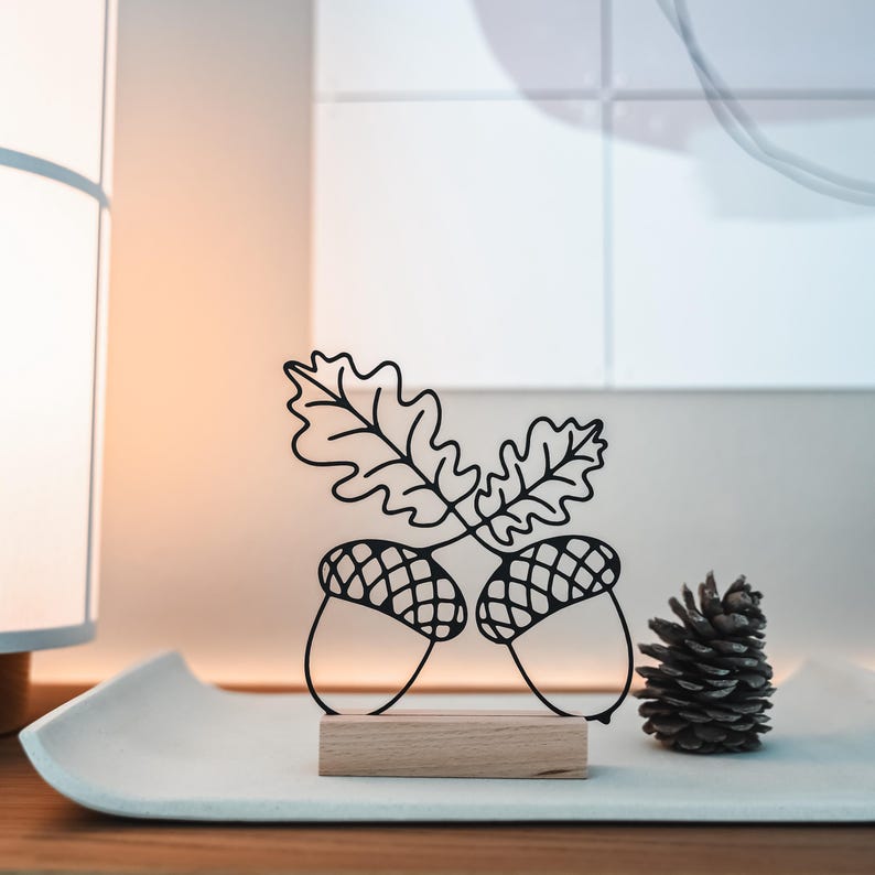 Eicheln Aufsteller — Line Art als Aufsteller aus dem 3D-Druck - Produktfoto 7