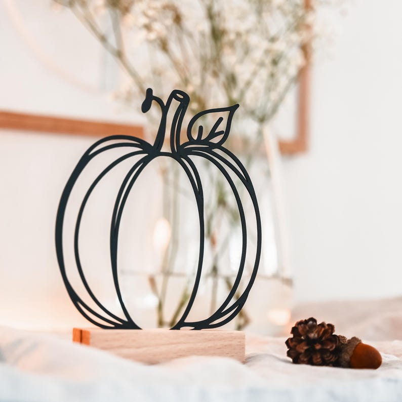 Kürbis Aufsteller — Line Art als Aufsteller aus dem 3D-Druck - Produktfoto 3