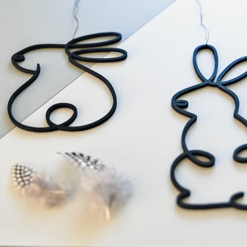 Osterhasen Fensteranhänger — Line Art als Fensteranhänger aus dem 3D-Druck - Produktfoto 6