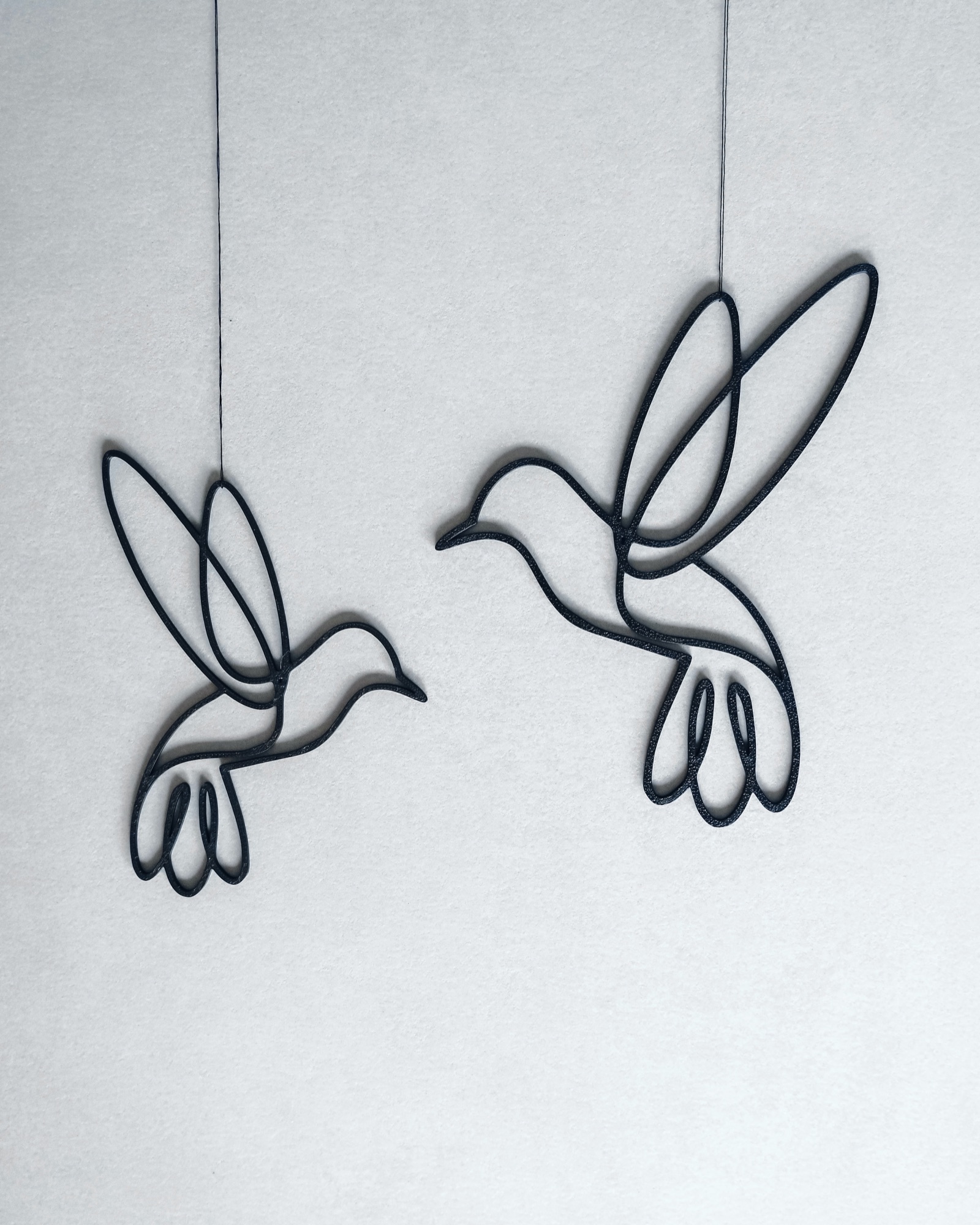 Line Art Vogel zum Aufhängen als Fensterdeko aus dem 3D-Druck - Produktfoto 2