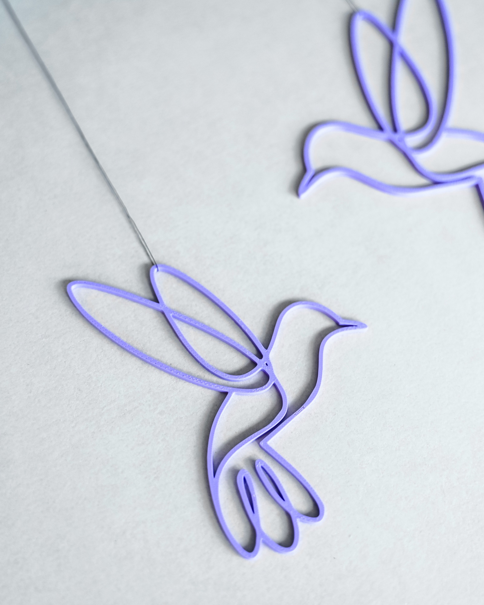 Line Art Vogel zum Aufhängen als Fensterdeko aus dem 3D-Druck - Produktfoto 6