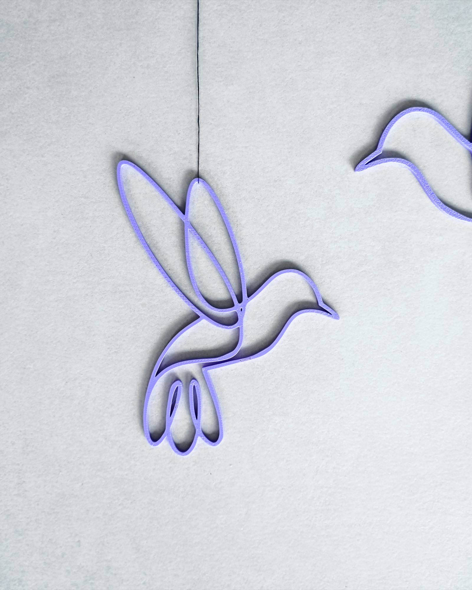 Line Art Vogel zum Aufhängen als Fensterdeko aus dem 3D-Druck - Produktfoto 7