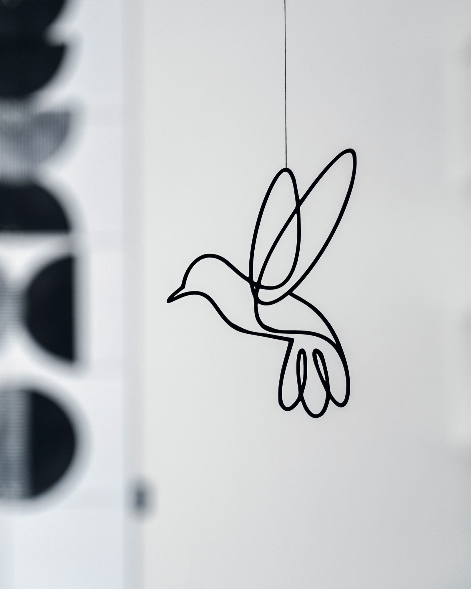 Line Art Vogel zum Aufhängen als Fensterdeko aus dem 3D-Druck