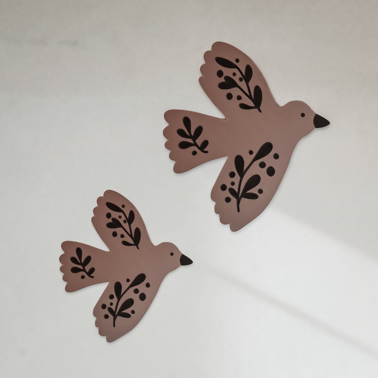 Wanddeko Vögel mit Blumenmotiv