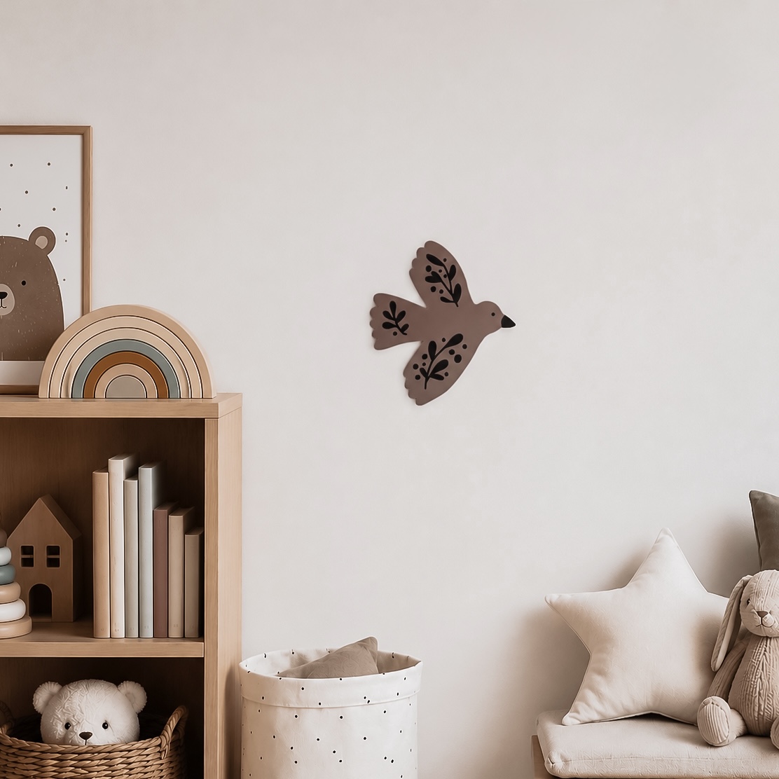 Wanddeko Vögel mit Blumenmotiv als Kinderzimmer Wanddeko - Produktfoto 2
